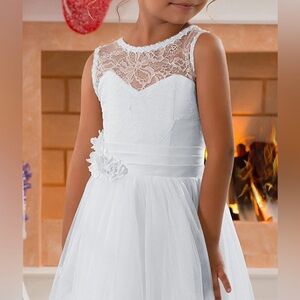 FLOWER GIRL White Lace Dress Brand New Never Worn Size 12 Toddler Youth …